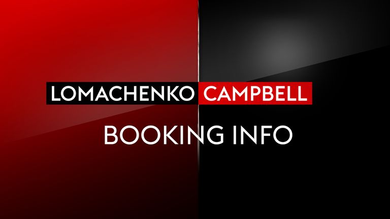 LOMACHENKO VS CAMPBELL - BOOKING INFO