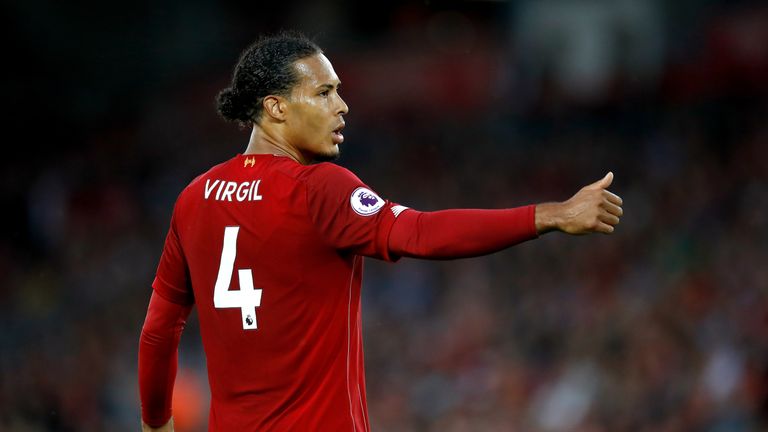 Liverpool's Virgil van Dijk during the Premier League match vs Norwich City