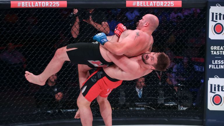 Vitaly Minakov hit Tim Johnson with a German Suplex during the co-main event at Bellator 225