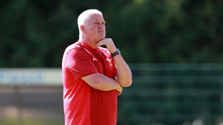 A pensive Warren Gatland during Wales&#39; training camp in Naters, Switzerland.