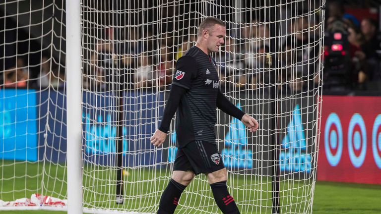 D.C. United forward Wayne Rooney leaves the pitch after receiving a red card against the New York Red Bulls (Pic: USA Today/MLSsoccer)