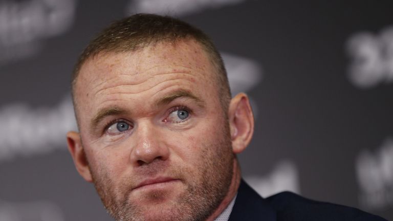 Wayne Rooney during a press conference at Pride Park