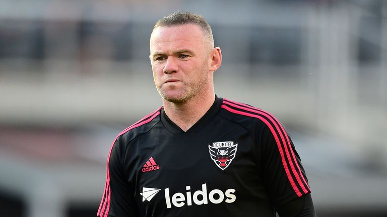 Wayne Rooney of D.C. United warms up before a game against the Philadelphia Union at Audi Field on August 4, 2019 in Washington, DC. 