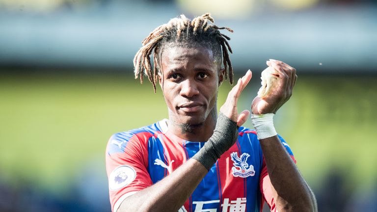 Wilfried Zaha was a second-half substitute during Crystal Palace's 0-0 draw with Everton