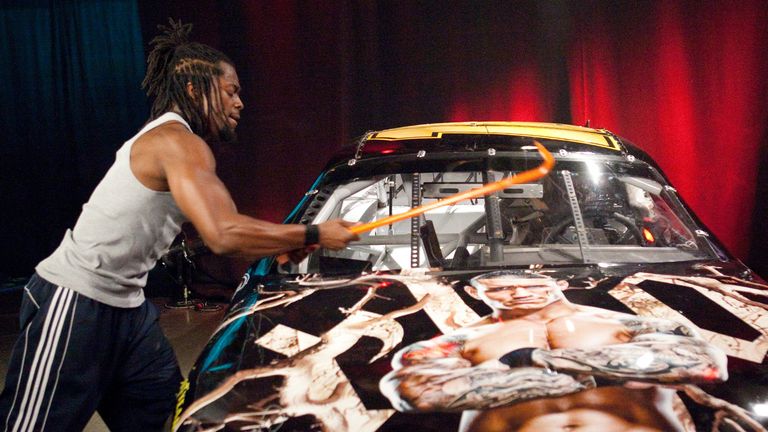 Kofi Kingston destroyed Randy Orton's custom NASCAR in a heated feud in 2009