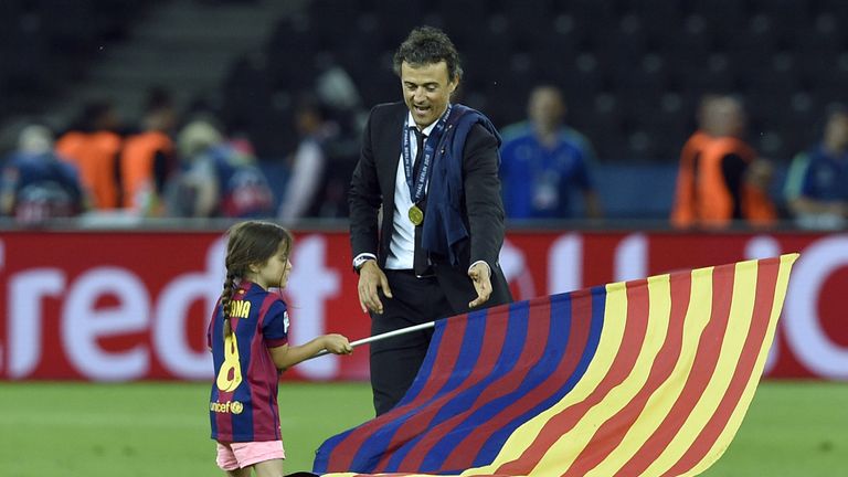 Xana joined her dad after Barcelona beat Juventus to win the Champions League in 2015