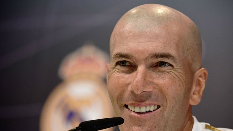 Zinedine Zidane holds a press conference at Real Madrid&#39;s training complex