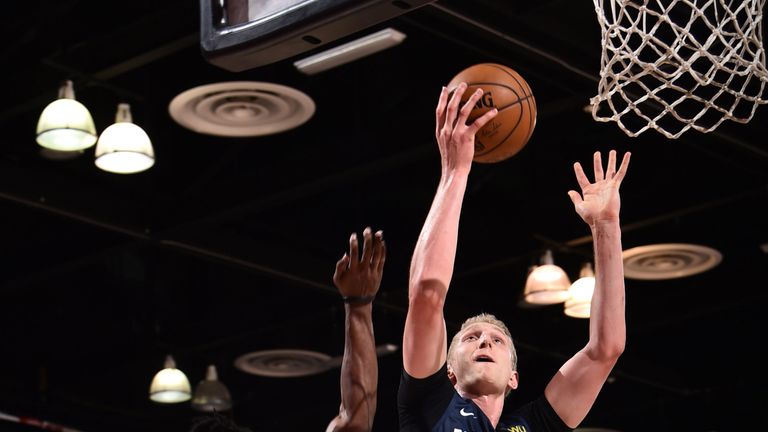 Thomas Welsh in action for the Denver Nugget in Summer League