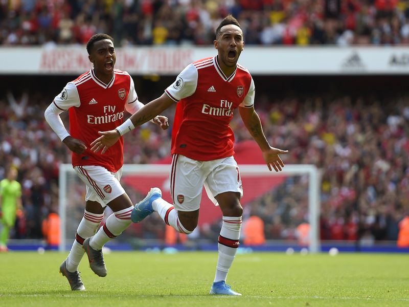 Sky Sports Retro on Twitter: Is it time for Pierre-Emerick Aubameyang to  be considered a Premier League great? @GNev2 has been extremely impressed  by the Arsenal man 