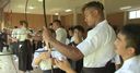 England stars welcomed to
