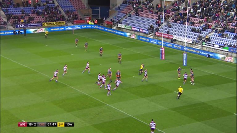Watch highlights as Wigan Warriors secured second place in Super League with victory over Castleford Tigers.