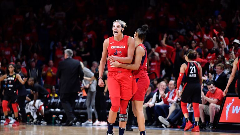 Elena Delle Donne celebrates after nailing a clutch late jump shot