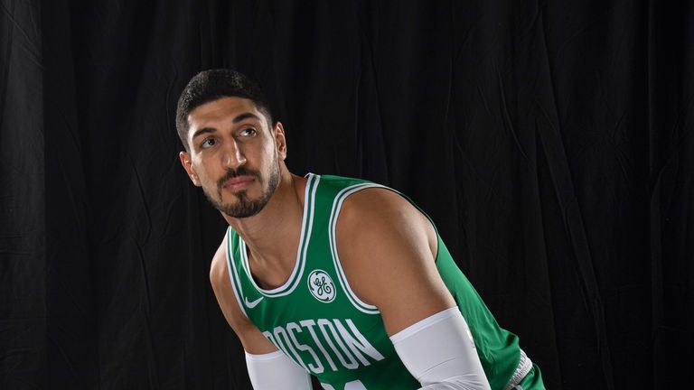 Enes Kanter pictured at Boston Celtics media day