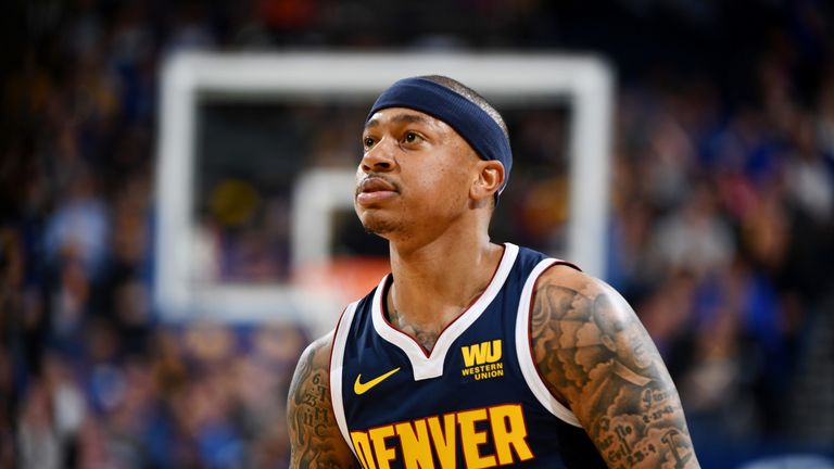 Isaiah Thomas in action for the Denver Nuggets during the 2018-19 regular season