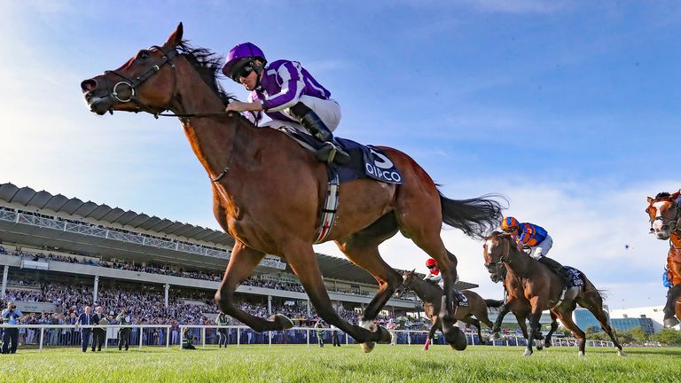 Magical ridden by Ryan Moore wins The QIPCO Irish Champion Stakes during day one of the Longines Irish Champions Weekend at Leopardstown Racecourse, Dublin. PA Photo. Picture date: Saturday September 14, 2019. See PA story RACING Leopardstown. Photo credit should read: Niall CarsonPA Wire