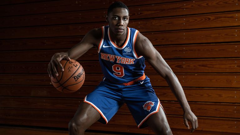 RJ Barrett pictured at the 2019 NBA rookie photoshoot