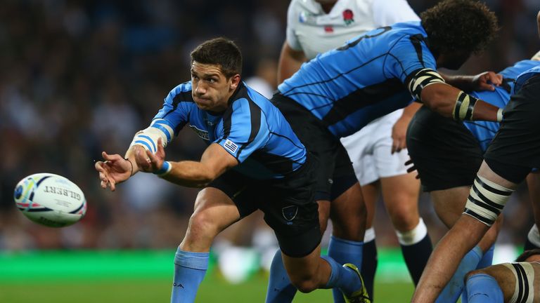 during the 2015 Rugby World Cup Pool A match between England and Uruguay at Manchester City Stadium on October 10, 2015 in Manchester, United Kingdom.