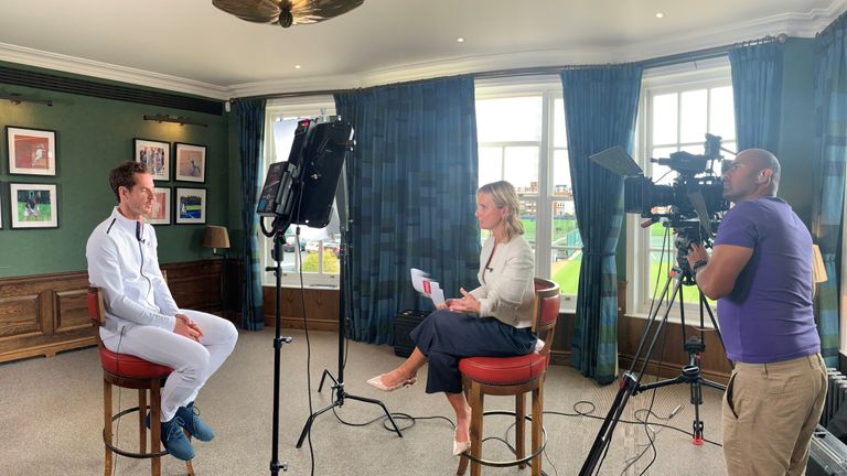 Andy Murray was speaking to Sky News' sports presenter Jacquie Beltrao at Queen's Club