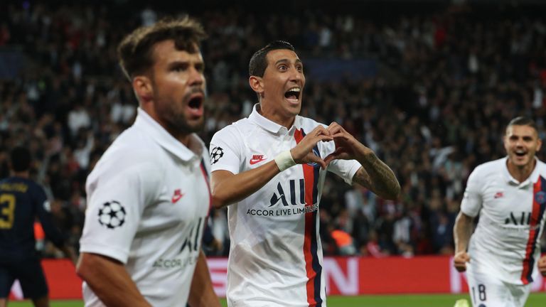 Angel Di Maria, the former Real Madrid player, scored twice in Paris