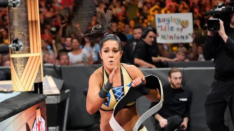 Bayley could not leave the ring quickly enough after her questionable win over Charlotte Flair