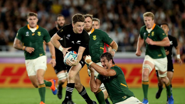 Beauden Barrett on the attack for  New Zealand 