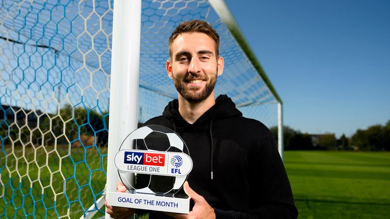 Ben Close of Portsmouth FC wins the Sky Bet League One Goal of the Month award - Mandatory by-line: Dougie Allward/JMP - 19/09/2019 - FOOTBALL -  - , England - Sky Bet Goal of the Month Award