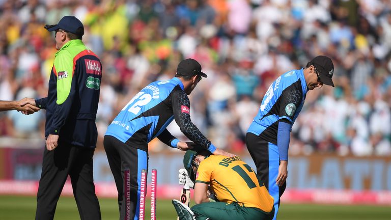 Ben Duckett is dejected after Nottinghamshire&#39;s defeat to Worcestershire in the Vitality Blast semi-final