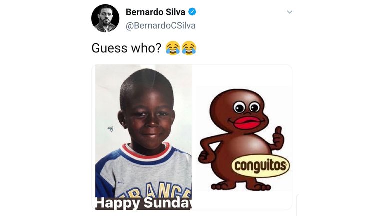 Bernardo Silva publicó esta imagen en su Twitter que luego fue eliminada