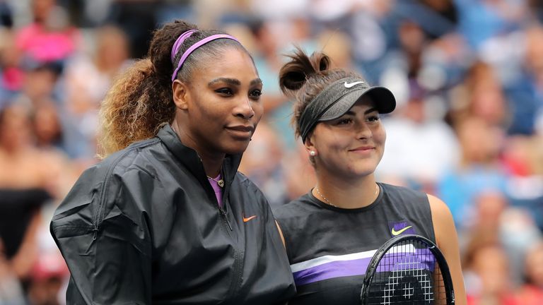 Serena Williams and Bianca Andreescu before the US Open final
