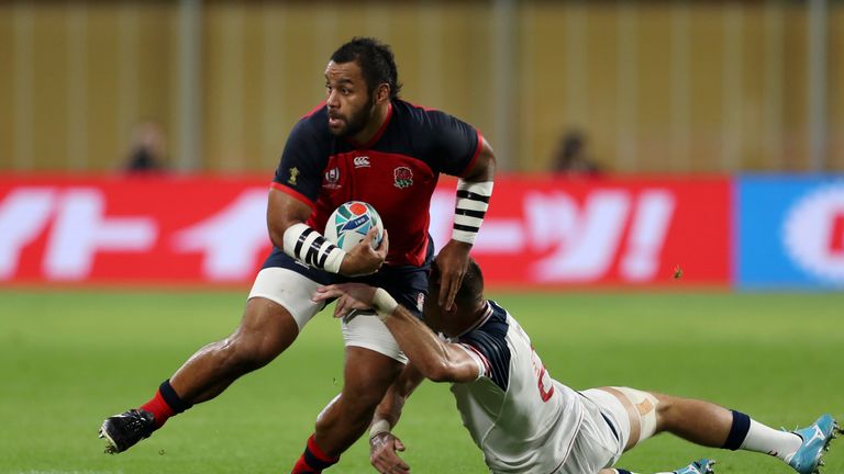 Billy Vunipola carries to set up England's first try