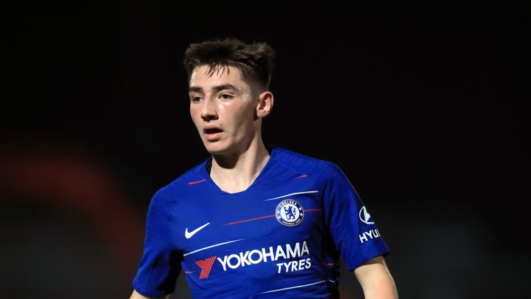 Chelsea' Billy Gilmour in action
