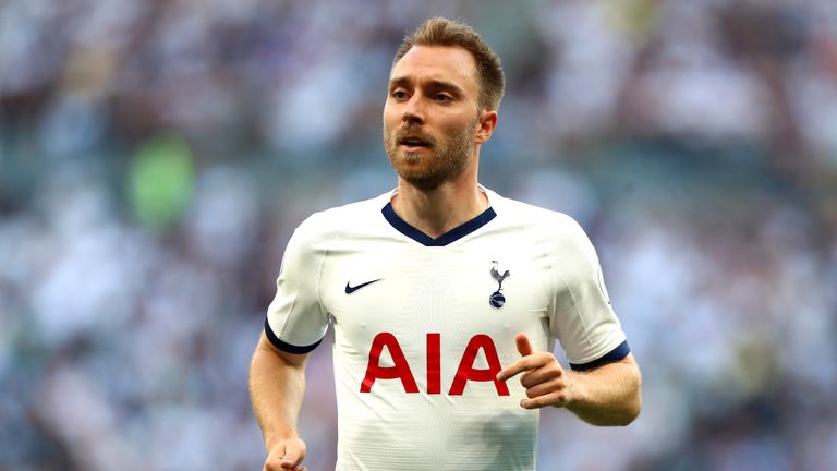 Christian Eriksen of Tottenham Hotspur during the Premier League match between Tottenham Hotspur and Newcastle United at Tottenham Hotspur Stadium on August 25, 2019 in London, United Kingdom.