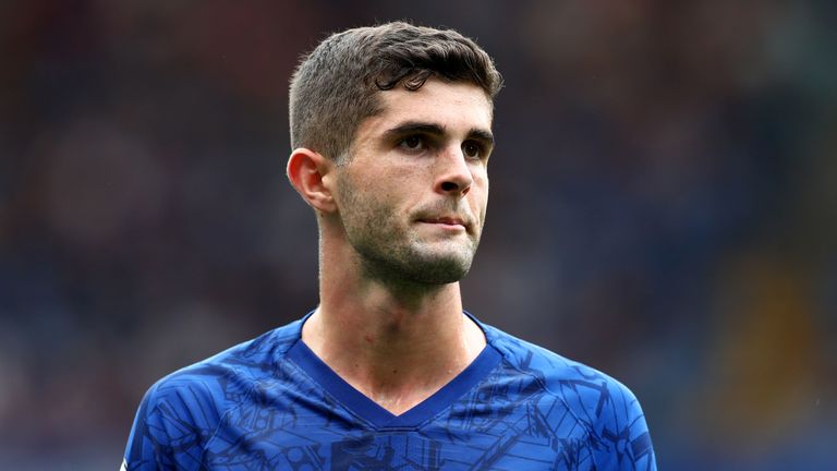 Christian Pulisic during the Premier League match between Chelsea and Sheffield United at Stamford Bridge on August 31, 2019