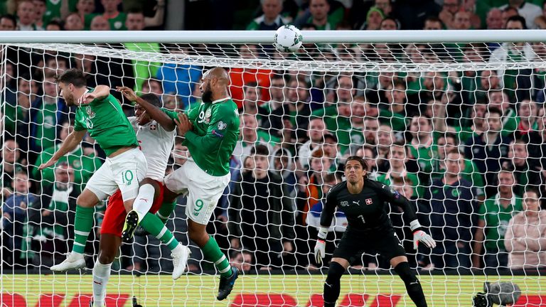 David McGoldrick equalises for Republic of Ireland against Switzerland