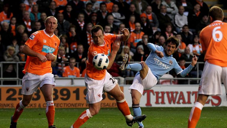 BLACKPOOL, ENGLAND - OCTOBER 17:  during the Barclays Premiership match between Blackpool and Manchester City at Bloomfield Road on October 17, 2010 in Blackpool, England. (Photo by Alex Livesey/Getty Images) 