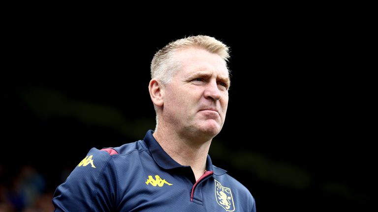 Dean Smith at Selhurst Park during Villa&#39;s 1-0 defeat to Crystal Palace