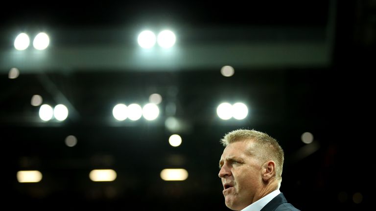 Aston Villa manager Dean Smith during the 0-0 draw with West Ham at Villa Park