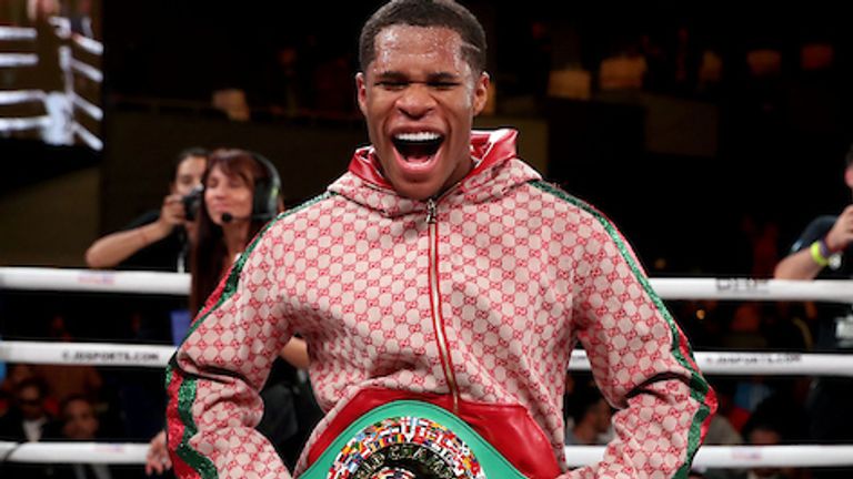 September 13, 2019; New York, NY, USA; Devin Haney and Zaur Abdullaev during their bout at the Hulu Theater at Madison Square Garden. Mandatory Credit: Ed Mulholland/Matchroom Boxing USA