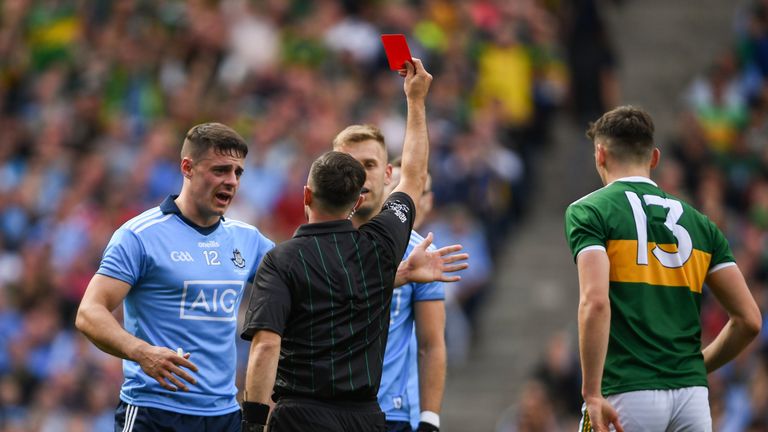 Jonny Cooper was shown a red card in first half of the drawn game