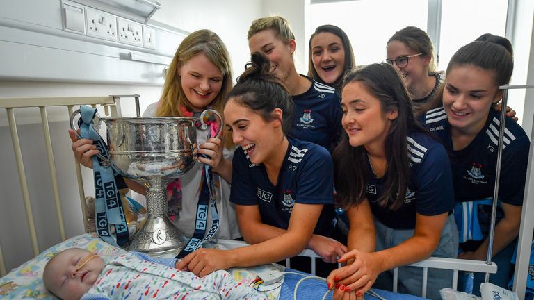 The squad visited the children's hospital in Crumlin on Monday