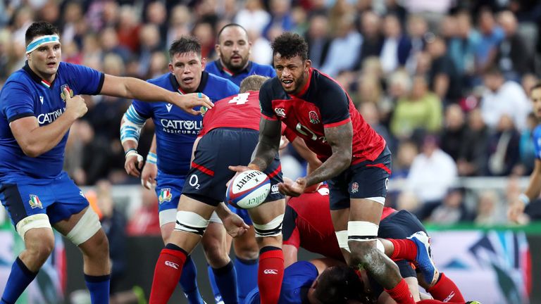 Lawes in action for England against Italy