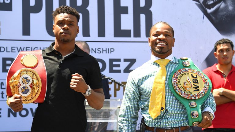 Spence Jr is the IBF champion (L) and Porter holds the WBC belt