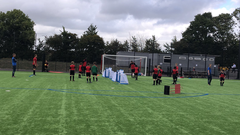 Young players training at Exeter City's academy