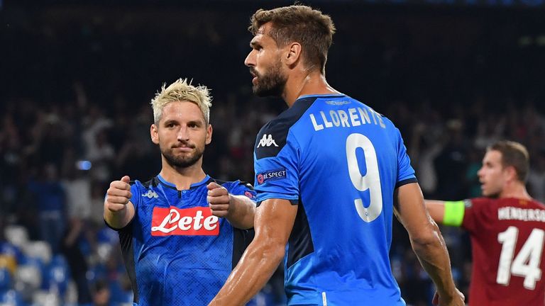 Los objetivos de Dries Mertens y Fernando Llorente condenaron al Liverpool a la derrota