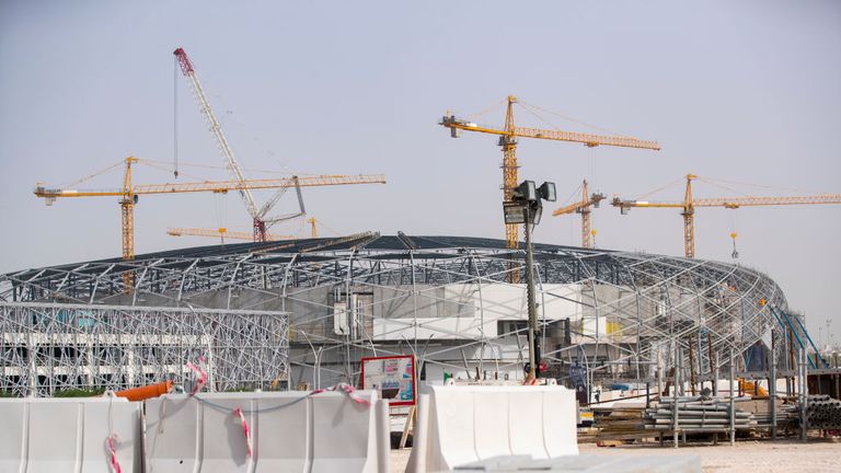 The Education City Stadium under construction in Doha, Qatar