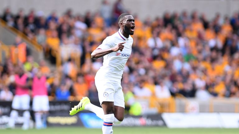  Fikayo Tomori of Chelsea celebrates after scoring his team's first goal