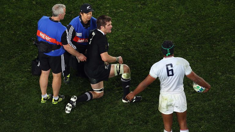 during the 2011 IRB Rugby World Cup Final match between France and New Zealand at Eden Park on October 23, 2011 in Auckland, New Zealand.