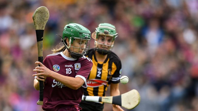 Catherine Finnerty of Galway in action against Collette Dormer