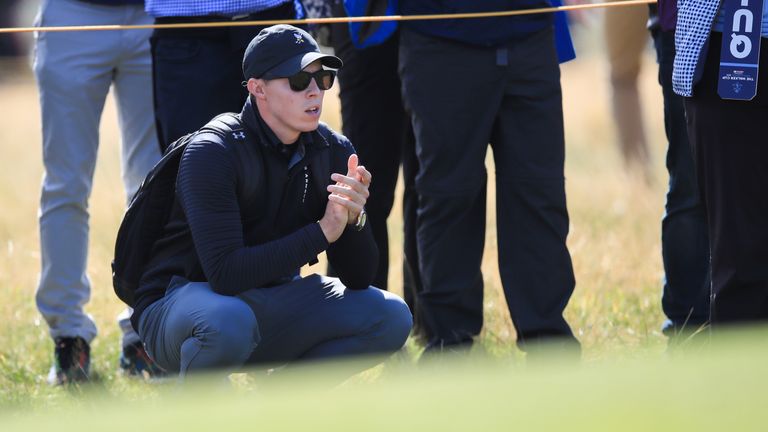 Mathew Fitzpatrick watches on from the crowd during day one of the 2019 Walker Cup