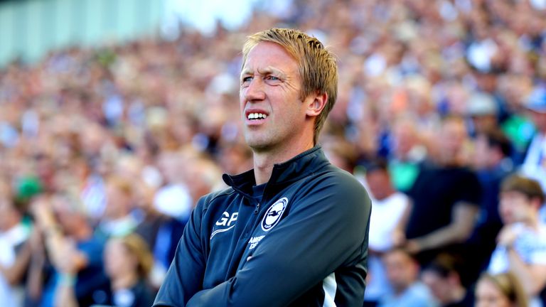 Brighton and Hove Albion manager Graham Potter during their 1-1 draw with Burnley